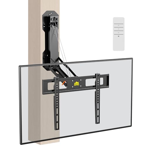 FORGING MOUNT Support TV Électrique au-Dessus de Cheminée avec Télécommande, Support Mural TV Motorisé pour Écrans Plats/Incurvés de 32-85 Pouces jusqu'à 40 kg, Pivotant Inclinable, Max VESA 600x400mm