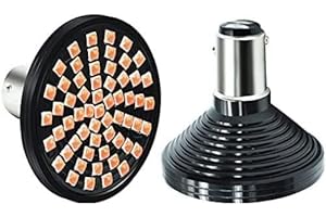2" 1157 LED Light Bulb Kit-Halo Ring Red and Red BAY15D for Motorcycle Running Driving Turn Signal Blinker Bullet Light.(2-Pa