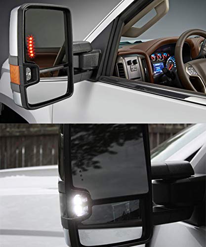 ModifyStreet Power Side Towing Mirrors with Turn Signal and Heated Defrost and Clearance Light for 07-13 Chevy Silverado Avalanche Tahoe Yukon/XL/Denali Suburban or GMC Sierra - Chrome finished - Thumbnail 6
