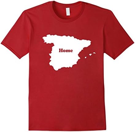 Men's Spain My Home Map Outline Shape Funny T-Shirt Small Cranberry