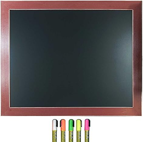 Cohas Framed Chalkboard includes Blackboard in Country Craft Frame and Liquid Chalk Marker, 16 x 20 Inches, Brick Red Frame