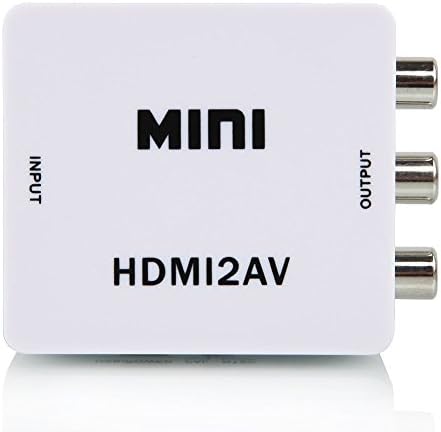 Handaes Mini Composite 1080P HDMI to 3RCA Audio Video AV CVBS Adapter Converter For HDTV PC Laptop Xbox PS3 STB VHS VCR Camera DVD (White)…