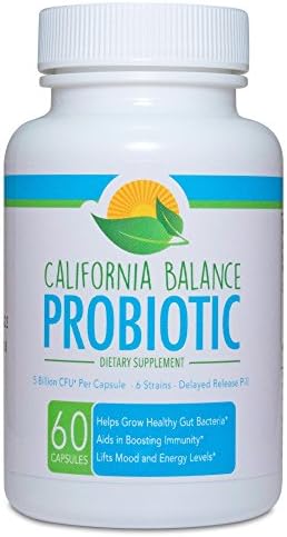 Gluten-Free Probiotic Supplements; California Balance Delay Release Daily Probiotics: Boost your Immunity; Helps you prevent gut diseases; Non-toxic; Vegetarian; Vegan; 30 Day Supply; Lactobacillus;
