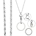 Wisdompro Fashion Lanyard, Women's Chain Lanyard Necklace with Metal Clasp and Keyring for Keys, ID Badge Card Holder - Stud Chain