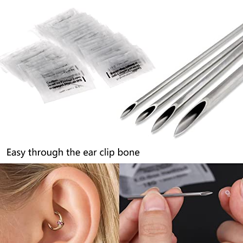 SOTICA Piercing Needles 50pcs Ear Nose Piercing Needles Hollow