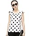 Women Sexy Summer Chiffon Polka Dot Blouse Ruffle Sleeve Office Lady Shirts