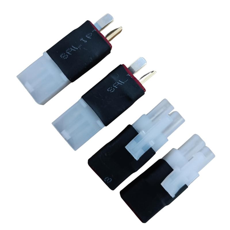 2pcs Tamiya Plug Male Connector to Deans T Plug Female Connector and 2pcs Tamiya Plug Female Connector to Deans T Plug Male Connector No Wire Adapter