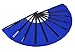 Amajiji Large Folding Fan, Chinease/Japanese Folding Nylon-Cloth Hand Fan, Women Hand Folding Fans Hand Fan Gift fan Craft fan Folding Fan Dance Fan (Blue)