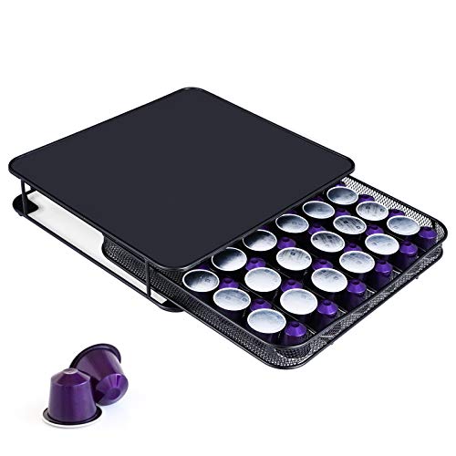 Dailyart Kapselhalter, kompatibel mit 72 nespresso Kapseln oder 36 Dolce Gusto Kapseln, Metall Kaffeepadhalter 6 Reihen…