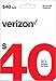 $40 Verizon Wireless Prepaid Refill Top up PIN Card (Mail Delivery)