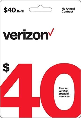$40 Verizon Wireless Prepaid Refill Top up PIN Card (Mail Delivery)