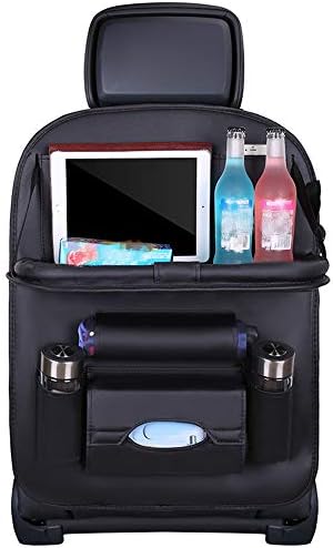 Car Seat Storage Box, Car Storage Box with Tablet Holder Rear Seat Car Storage Bag Child Baby, Car Seat Protector Multi-pocket Car Back Seat Storage Bag Kick Pad Folding Table - 2 Pieces (black)