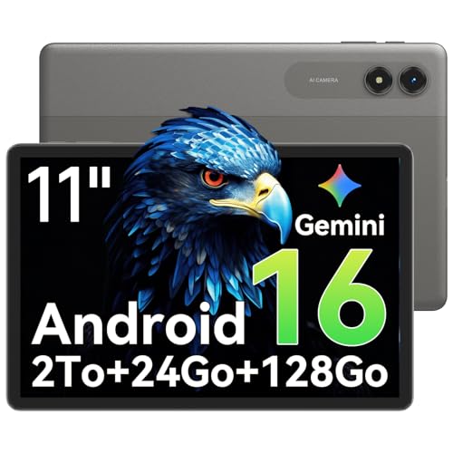 TABWEE Android 16 Tablette 11 Pouces - 24Go RAM+128Go (2To TF), Octa-Core, 90Hz Écran, 8000mAh, 13MP+8MP, Widevine L1, Gemini AI 3.1 Pro, Charge Inversée, GPS, Tablette Tactile (Garantie de 4 Ans)