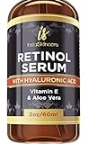 Retinol serum for face (2oz) with Hyaluronic Acid + Vitamin A and E + Aloe Vera Anti aging moisturizer - Fade Dark Spots - Clinical Strength Formula