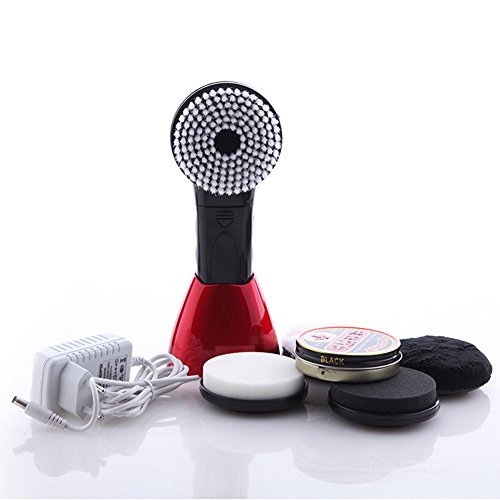 Fashionwu Portable Electric Shoe Brush Handheld Mini Shoe Polisher Red