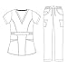 Dagacci Medical Uniform Women's Scrubs Set Stretch Contrast Pocket Pewter M