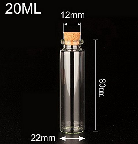 MaxMau 24 Packs of Small Glass Bottles with Cork Stopper Tiny Clear Vials Storage Container for Art Crafts Projects Decoration Party Supplies Wedding Party Favors