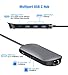USB C Hub, USB C Adapter, XXBSAZ 8 in 1 Thunderbolt 3 Hub Dongle with 4K HDMI, Type C Charging Port, Ethernet, 3 USB 3.0 Ports, SD TF Card Reader for MacBook Pro 2018 and More USB C Devices, Grey