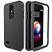 Case for LG K30 X410/LG Premier Pro L413DL/LG Phoenix Plus/LG Xpression Plus, AMENQ 3 IN 1 Heavy Duty Protection with Shockproof Silicone Rubber Shell and Scratch Resistant PC Armor Phone Cover -Black