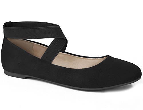 Black Ballet Flats For Women Square Toe Lace Up Wide Width Mary Jane Flats Casual Slip On Ballerina Shoes - Product Details