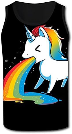 Unicorn UC Rainbow Men's 3D Print Tank Tops Crew Neck T-Shirts S
