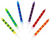 Talking Tables 24 Bright Rainbow Birthday Candles with Holders 7cm view 7