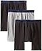 Champion Men's 3-Pack Performance Cotton Long Leg Boxer Briefs, Black/Grey/Black, Large
