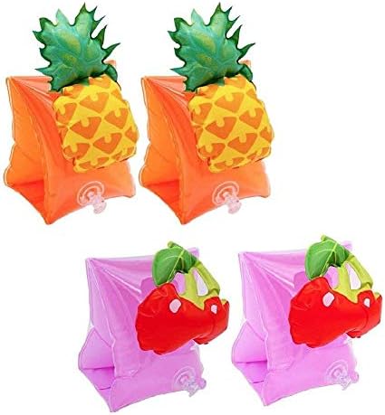 TOLTOL Inflatable Swim Arm Bands,2 Pairs Kid Floatie Baby Swim Floats Arm Floats Swim Ring Sleeves Floats for Toddlers Kids