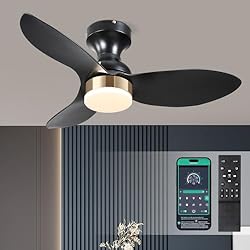 Surtime Low Profile Flush Mount Ceiling Fans with