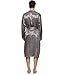 FAYBOX Men Satin Robe Long Bathrobe Lightweight Sleepwear