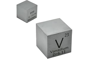 MAGERIAL 25.4mm Vandium Cube V 99.9% Element Cube Pure Density Cube for Element Collection Periodic Table Hunter, and More (1", Vanadium)