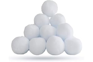YBB 20 Pack Christmas Fake Snow White Balls, 2.8 Inch Realistic Snow Plush Balls for Indoor Outdoor Snow Fight Ball Game Winter Xmas Decoration
