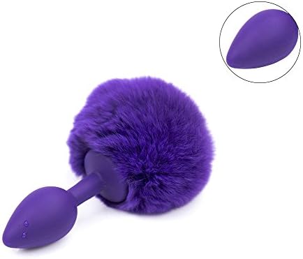 Tail's Anal Butt Plug - Silicone Rabbit Tail Butt Silicone Anal Plug Sexy Romance Games for Starter Beginner Couples (Purple)