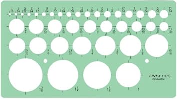 Circle Template Inch Metric 39 Circles With Diameter Of 1 16 Until 13 8 Amazon Co Uk Office Products