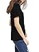 Romastory Women's Summer Tops Bandage V-Neck Casual Girls Tees T Shirt (S, Black)