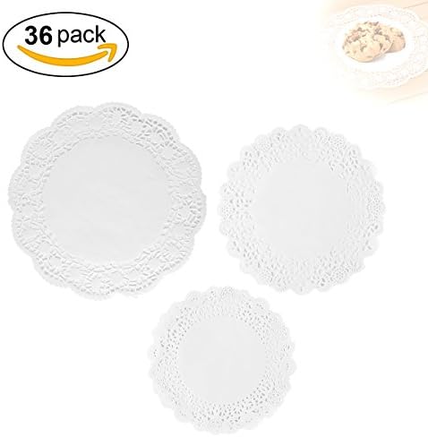 MagicFour 36 PCS Paper Doilies,Round Lace Paper Doilies,Disposable Doilies,Cake Placemats Packing,Decorative Doily Paper Pads for Tables,Food,Wedding