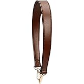 Flat Grain Leather Replacement Straps for Handbags Purse Straps Replacement Crossbody Silver Clasps Women Purse Making 19.29"(49CM) Long Coffee