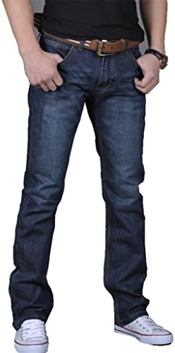 GRSHOW Men's Original Relaxed Fit Straight Jean(Darkblue,38 size)