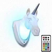 MoreBuyBuy Wall Nigh Lights with Remote Control Colorful Figurine Lamp with PIR Motion Sensor for Bedroom,Livingroom and Home Decor (Unicorn)