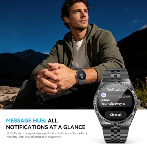 2026 Men's Round Smart Watch, 1.32 Inch AMOLED Display, 160+ Sports Modes, Fitness Watch with Heart Rate/Blood Oxygen/Blood Pressure/Sleep Monitor, IP68 Waterproof, Compatible - for Men and Women