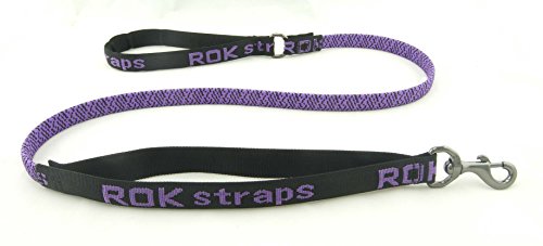 ROK Strap Leash for Pets, Large, Purple/Black