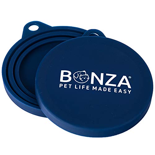 Bonza Pet Food Can Covers, Set of 2 Universal Silicone Can Covers for Pet Food Cans, Food Safe BPA Free, Dishwasher Safe. One Dog Food Can Lid Fits All Standard Can Sizes