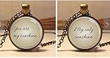 You Are My Sunshine- My only sunshine . Paired necklace. Set of two pendants jewelry.