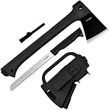 Yes4All MH-H307 Multi Functional Camping Axe H307 with Saw + Fire Starter - Ã'BAAVZ, Black, 15.75 x 9.25 x 1.25 inches
