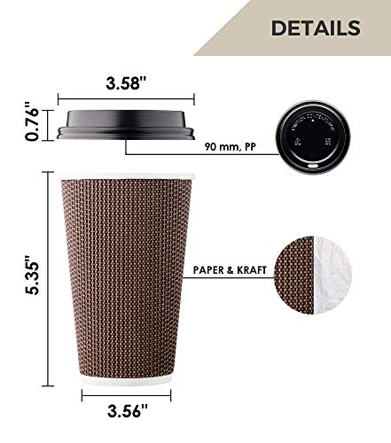 The cup is made from durable, double-walled paper that provides excellent insulation, keeping hot drinks hot and cold drinks cold for longer. The ripple design on the outside of the cup also provides an extra layer of heat protection, preventing customers from burning their hands. 