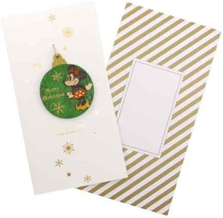 Amazon Co Jp Xmas クリスマス ミニーマウス ウッドオーナメントカードディズニーグリーティングカード おもちゃ