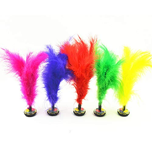 TangTanger 20 pcs Chicken Feathers Shuttlecock Sports Training Dedicated Goose Spline Multicolor Flower Shuttlecock Chinese Jianzi Sport - Thumbnail 5