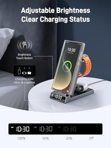 Wireless Charger for Samsung, Magnetic Charging Station mag Safe 3 in 1 for Samsung Galaxy Z Fold/Flip 7/S26 Ultra/S25, Foldable Charger for Galaxy Watch Ultra/8, Galaxy Buds 4 Pro (Black)