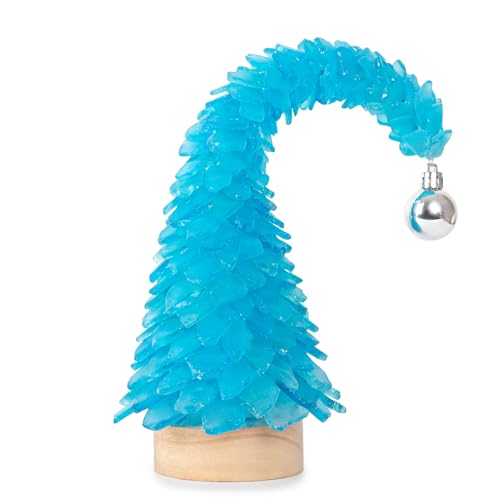 Handcrafted Crooked Sea Glass Christmas Tree with LED Lights (Blue) at Amazon