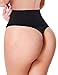 Lelinta Women High-Waisted Thong Body Shaper Boyshorts Control Brief,Black,M(Fit For Waist:25.2